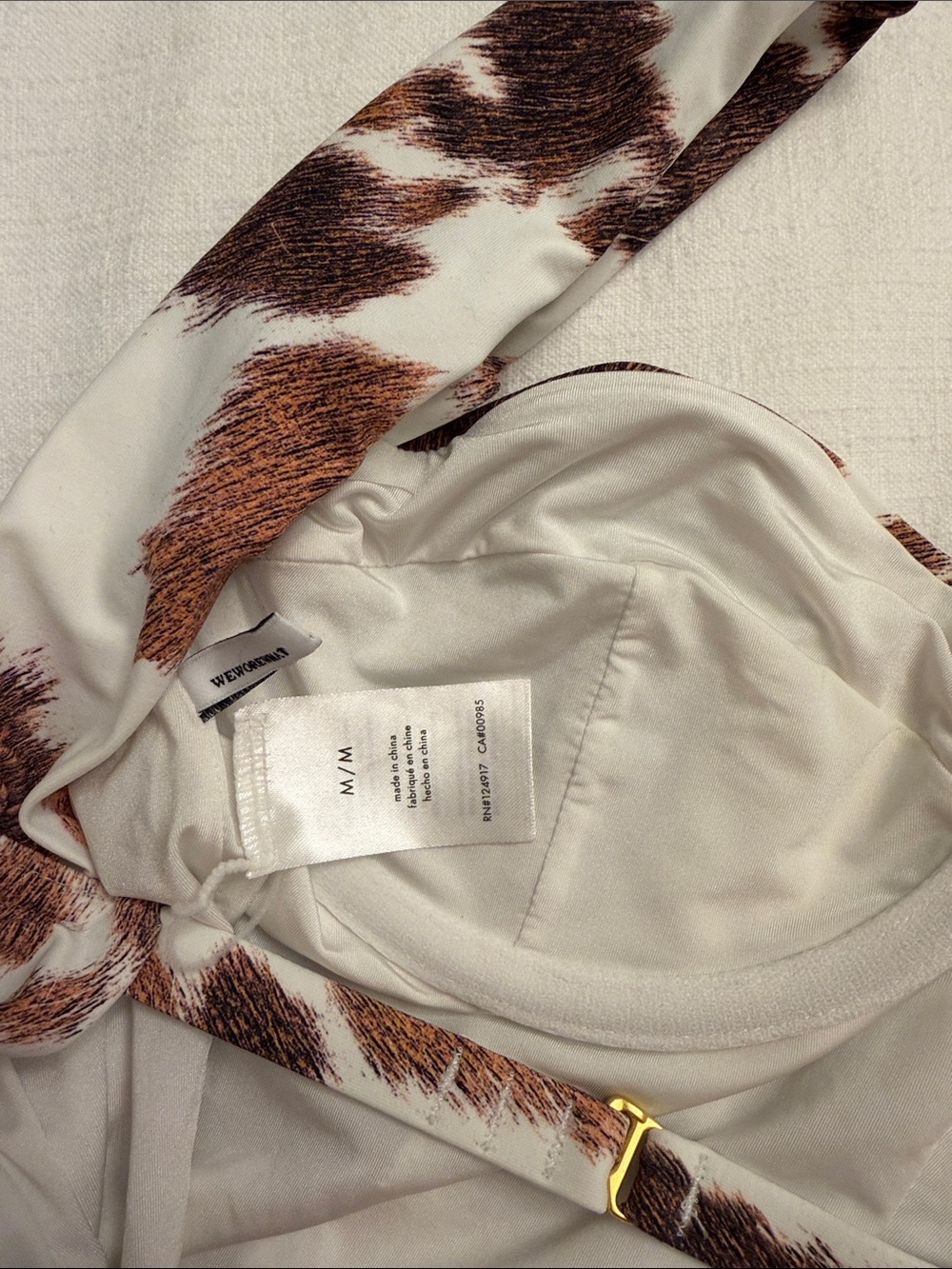 NWOT WeWoreWhat Cow Print One-Piece Swimsuit - Picture 5 of 5